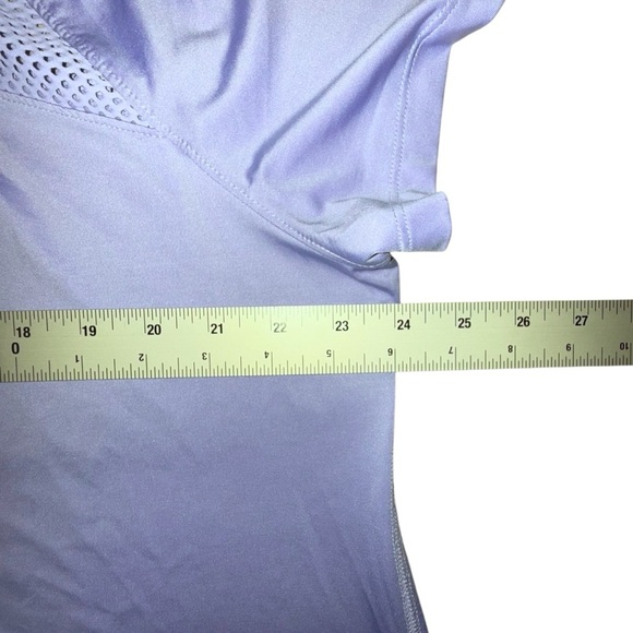 LANE BRYANT LIVI ACTIVE Wicking Mesh Inset Active Tee - 18/20 Pale Iris - Picture 9 of 12